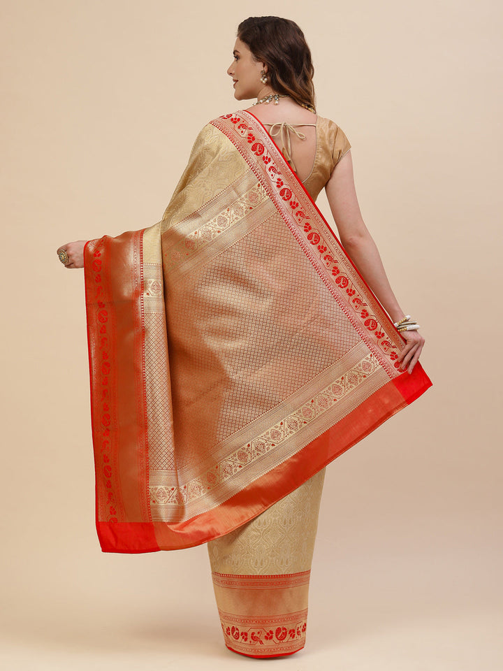 Brocade Zari Jaal Banarasi Woven Saree