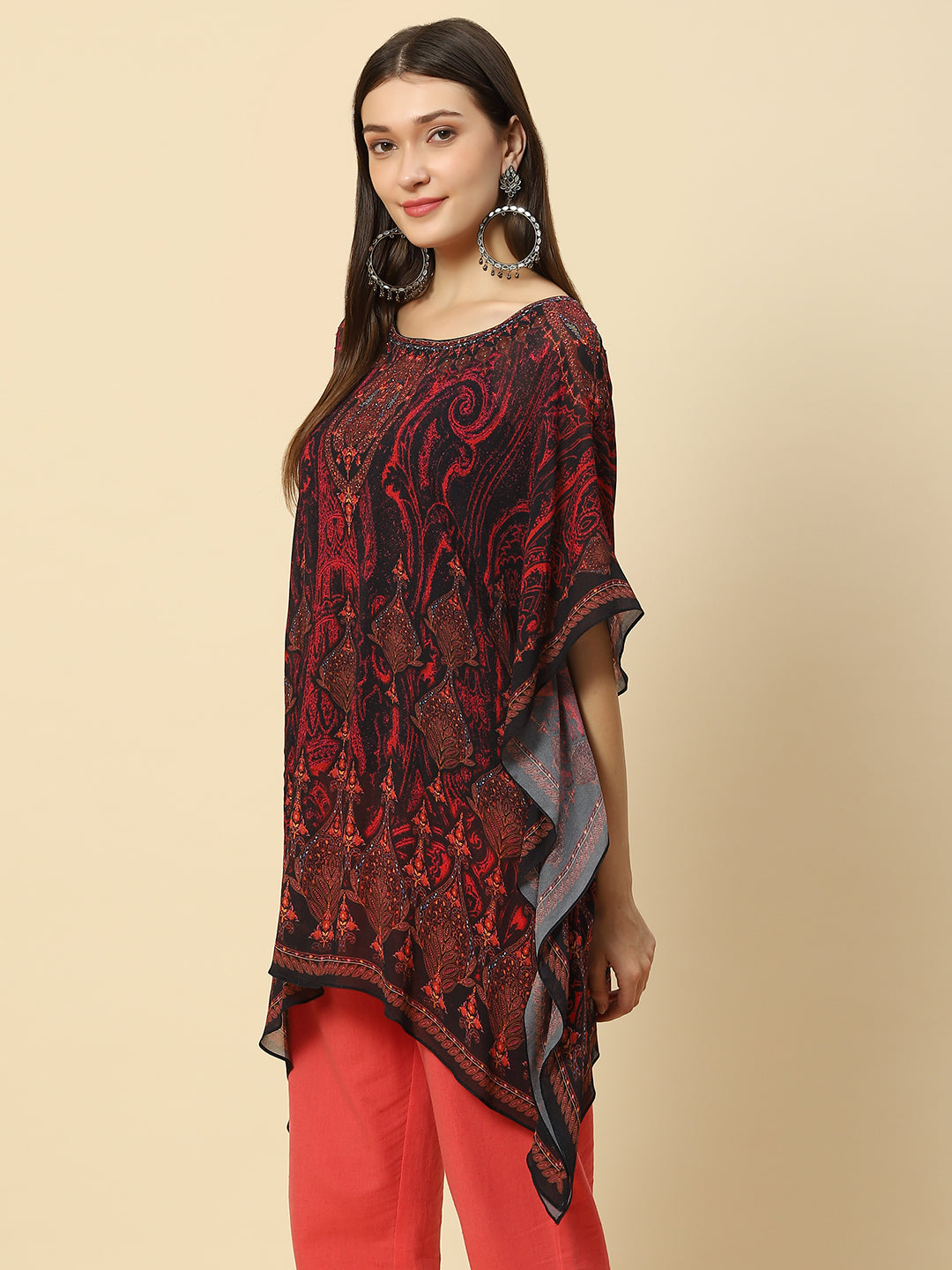 Digital Printed Georgette Kaftan Kurta