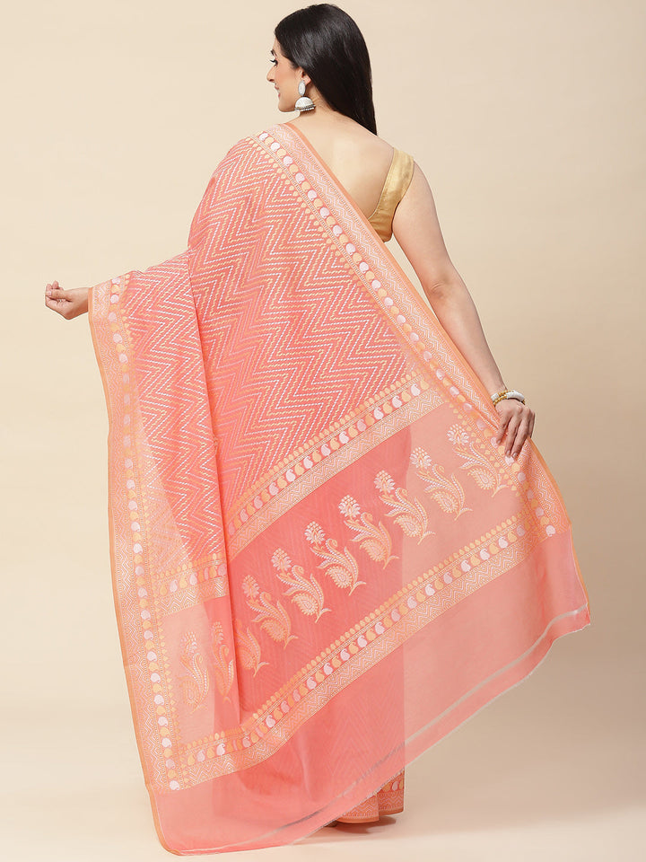 Zig Zag Woven Cotton Saree