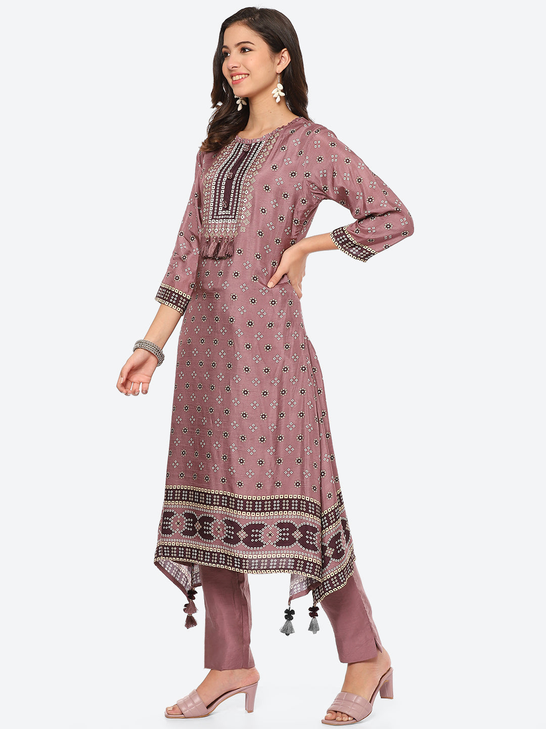 Printed Muslin Kurta With Pant