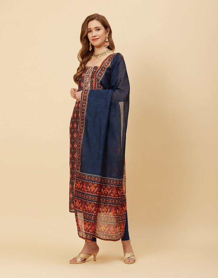 Printed Chanderi Suit Piece