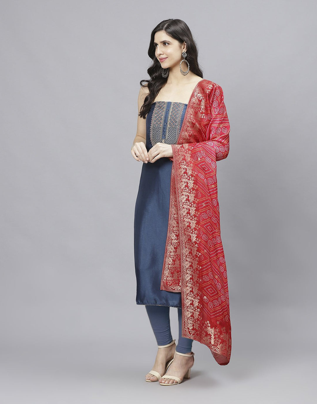 Chanderi Embroidered Suit piece