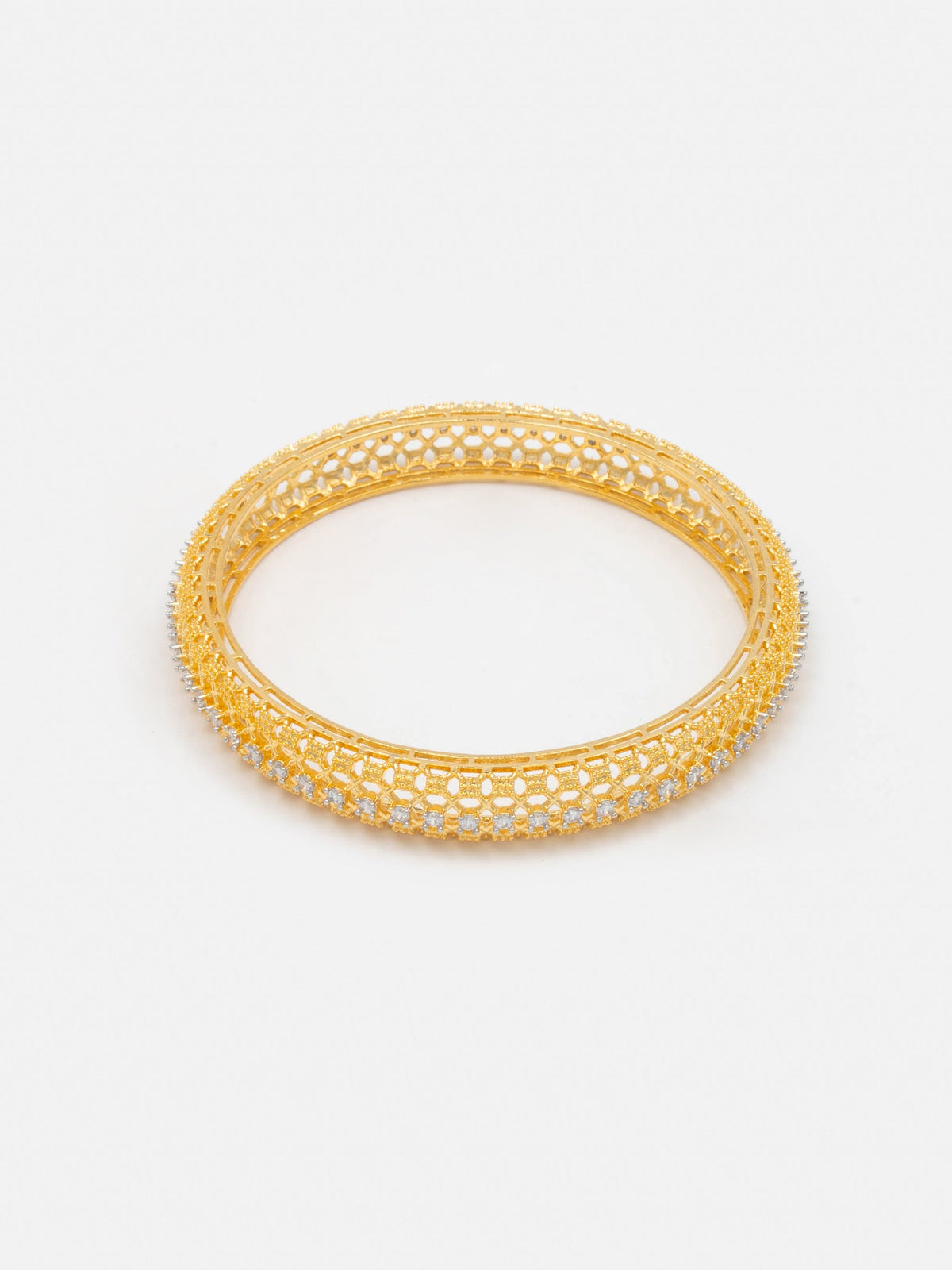 Gold & White Bangle Set