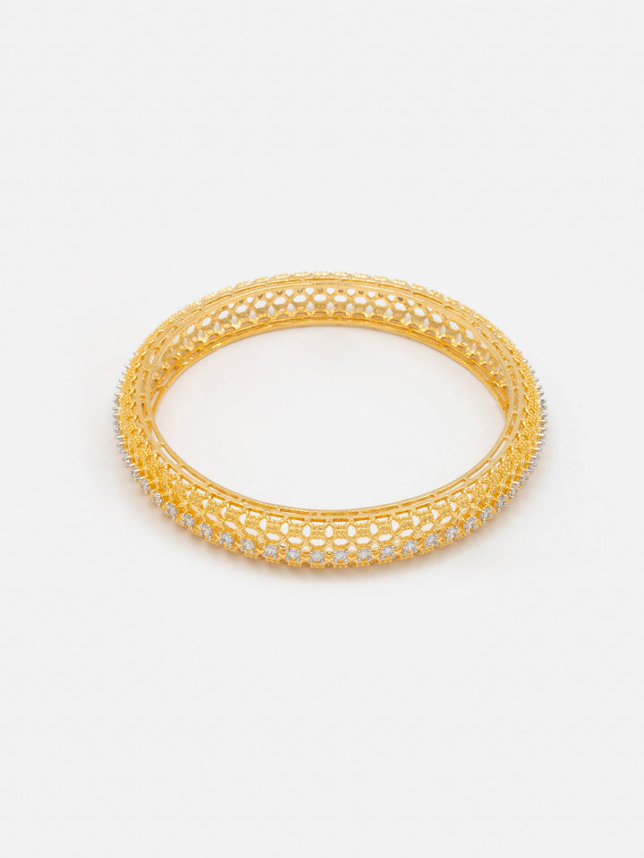Gold &amp; White Bangle Set
