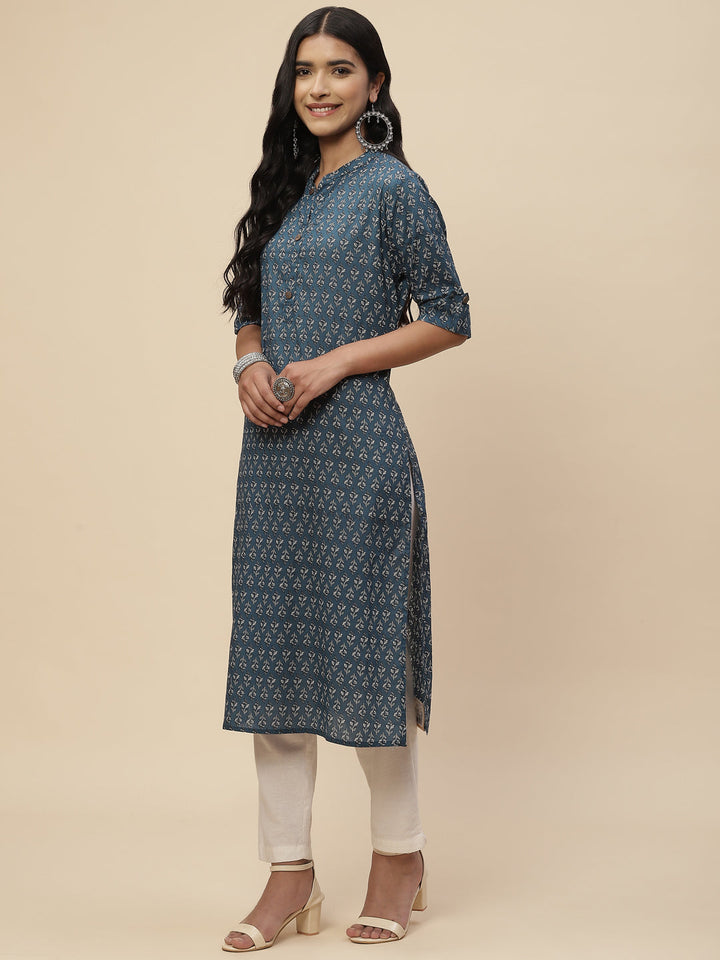Floral Printed Cotton Kurta