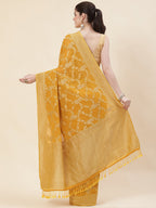 Floral Zari Jaal Georgette Plain Saree