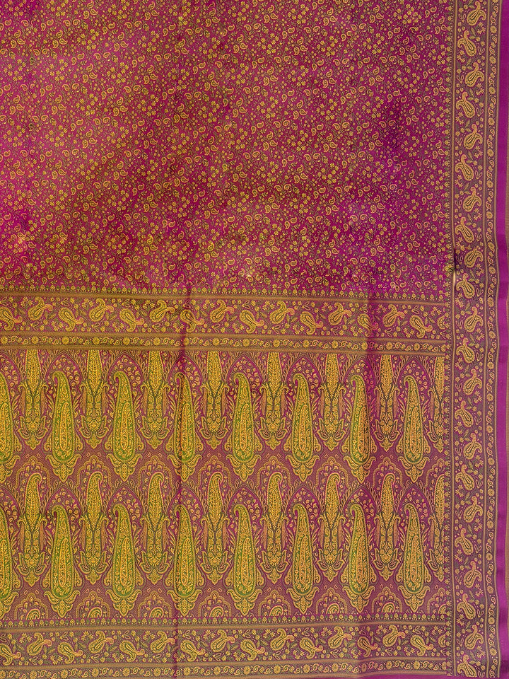 Magenta Woven Design Satan Resham Banarasi Saree