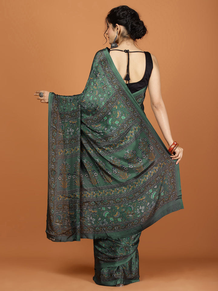 Digital Printed Crepe Woven Saree
