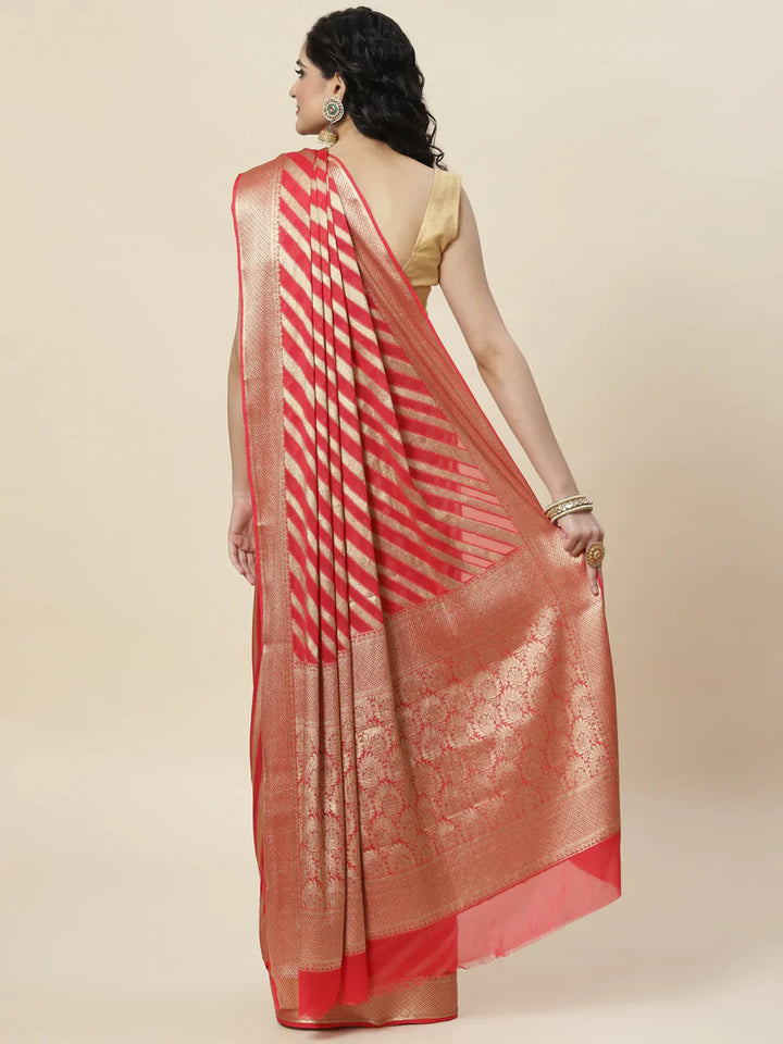 Zari Jaal Georgette Plain Saree