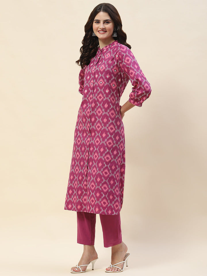 Printed Cotton Kurta Set