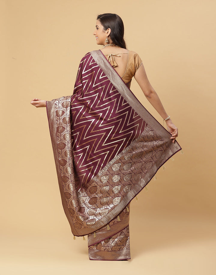 Zari Jaal Banarsi Plain Saree