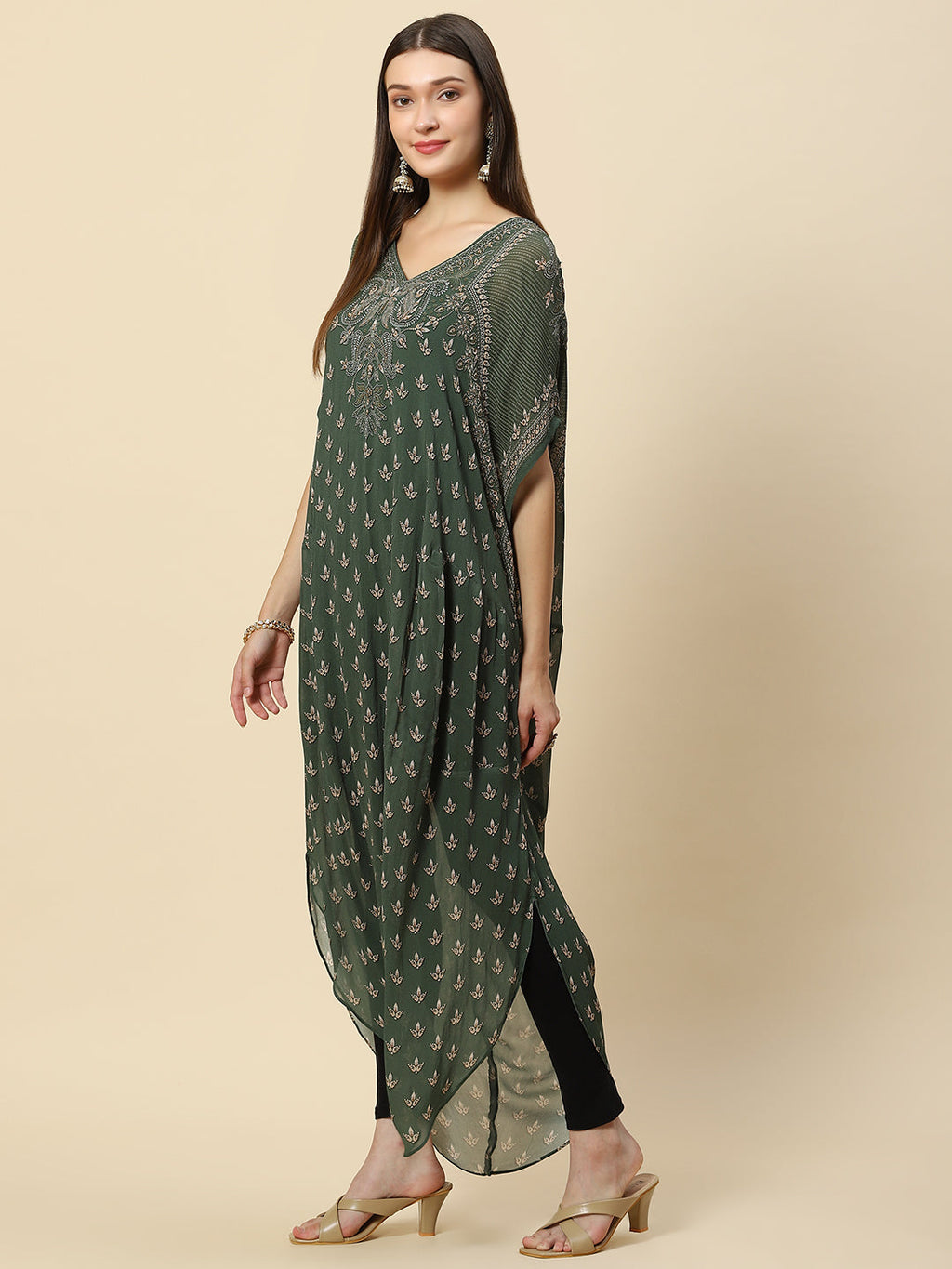 Digital Printed Georgette Kaftan Kurta