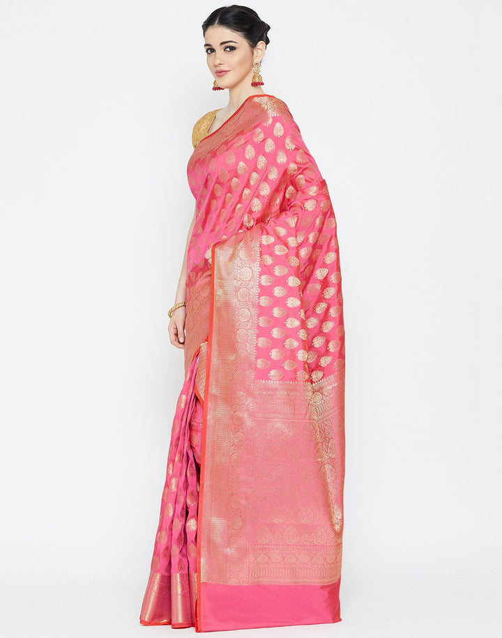 Pink Banarasi Handloom Saree