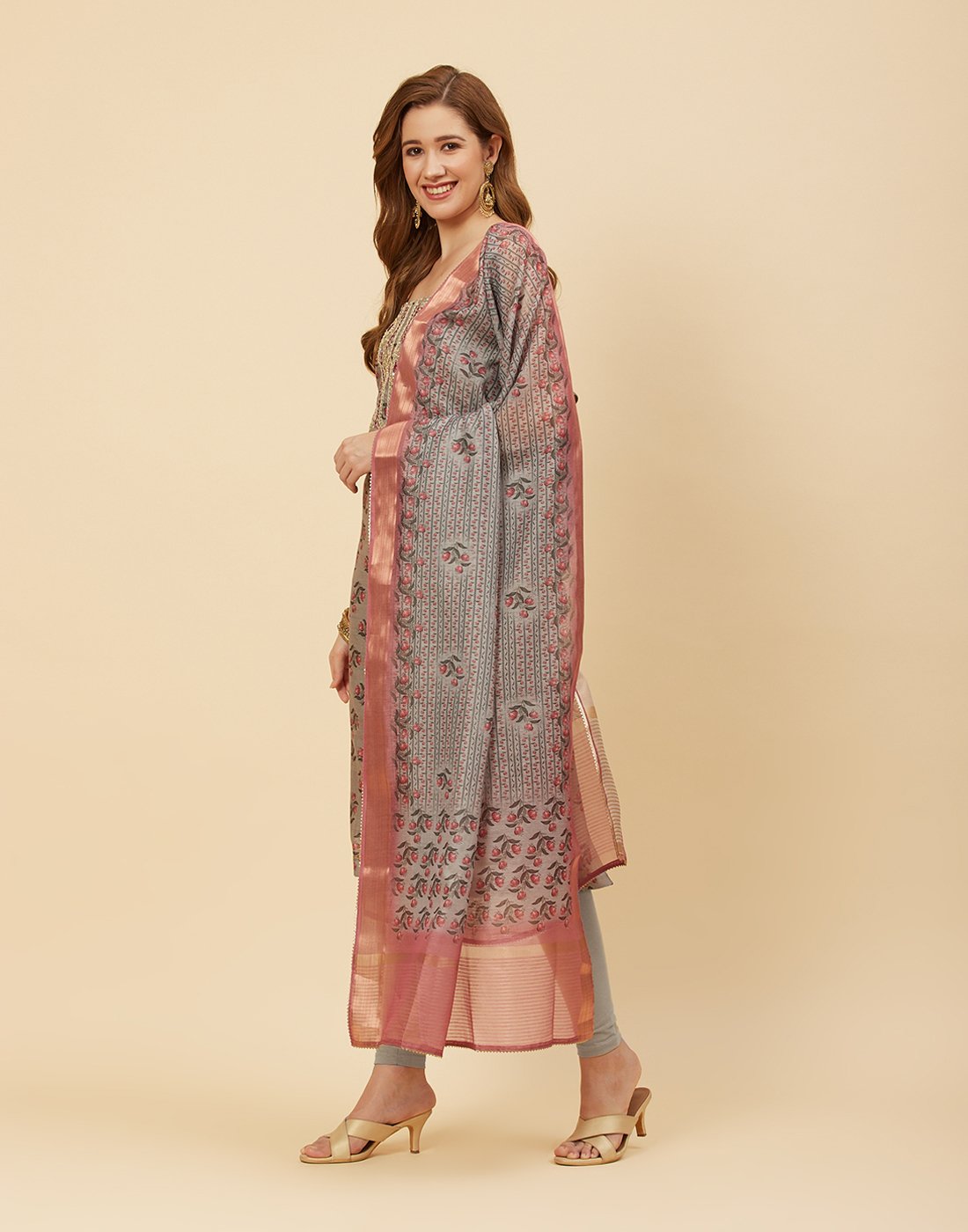 Embroidered Chanderi Suit Piece