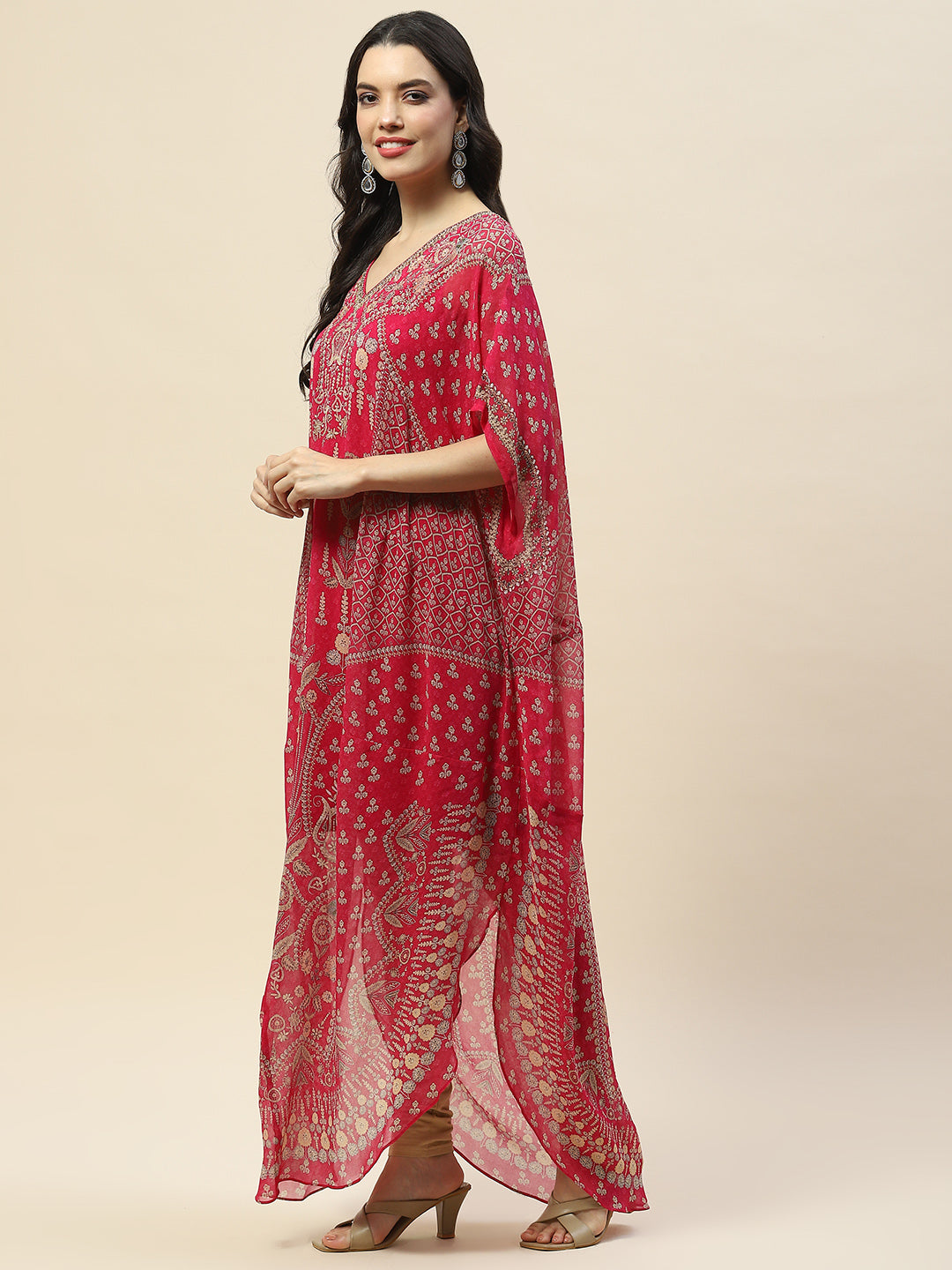 Digital Print Georgette Kaftan Kurta