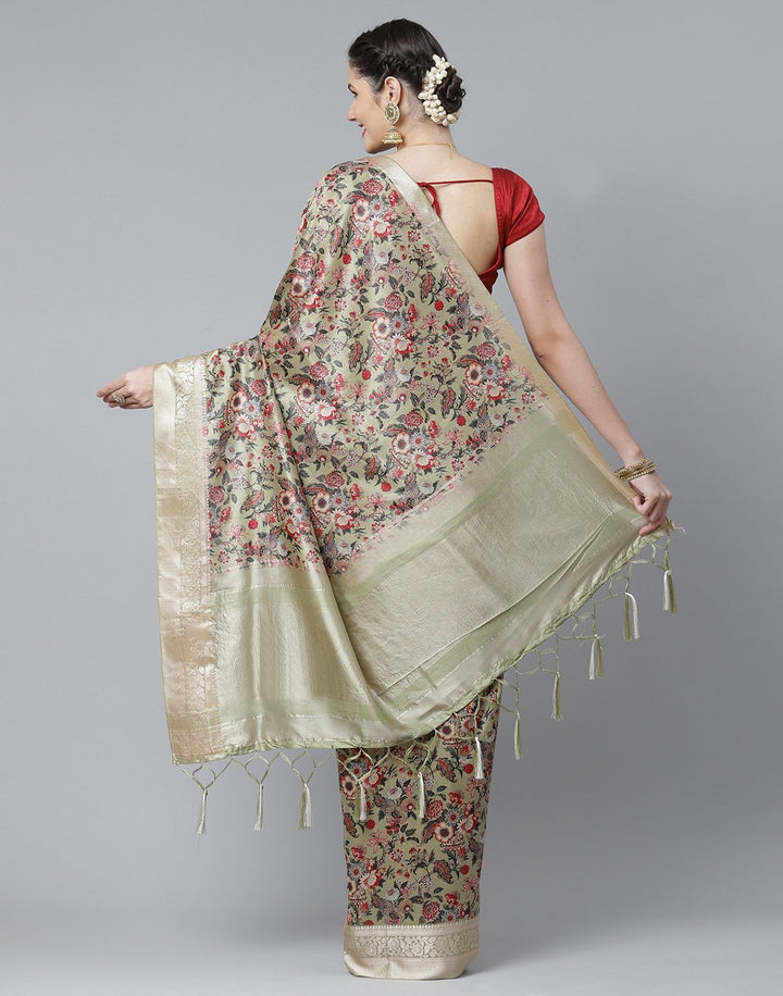 Floral Print Art Handloom Saree