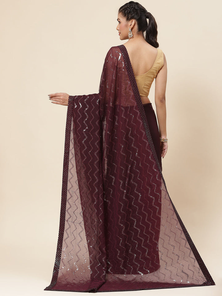 Sequin Embroidered Georgette Saree
