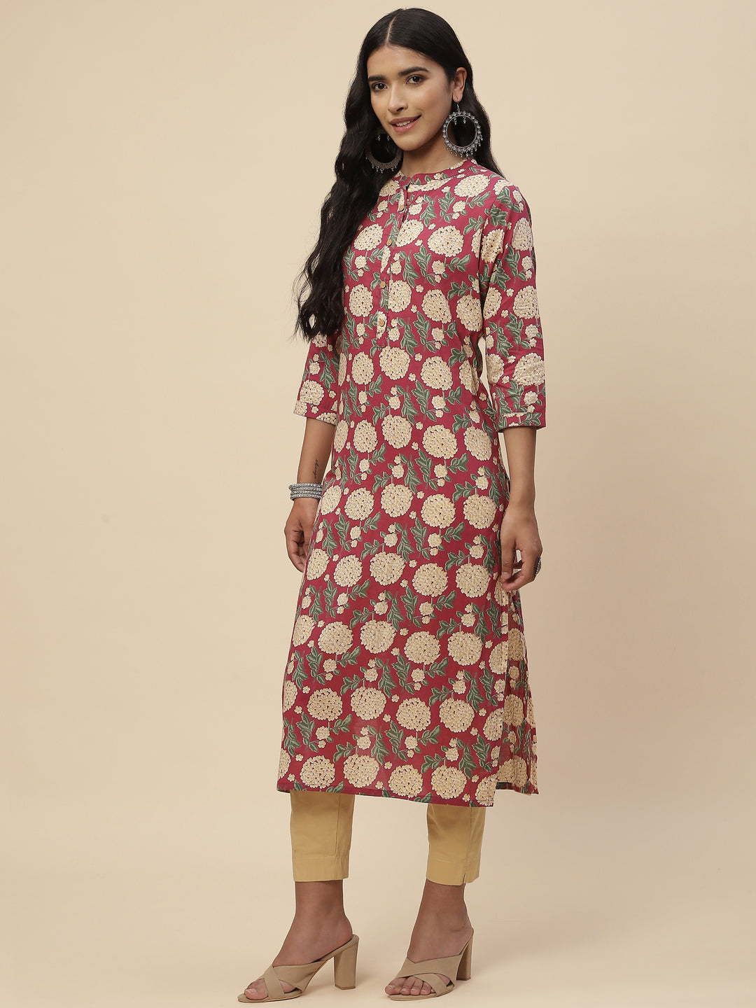 Floral Printed Cotton Kurta