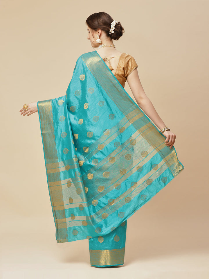 Zari Border Booti Art Handloom Woven Saree
