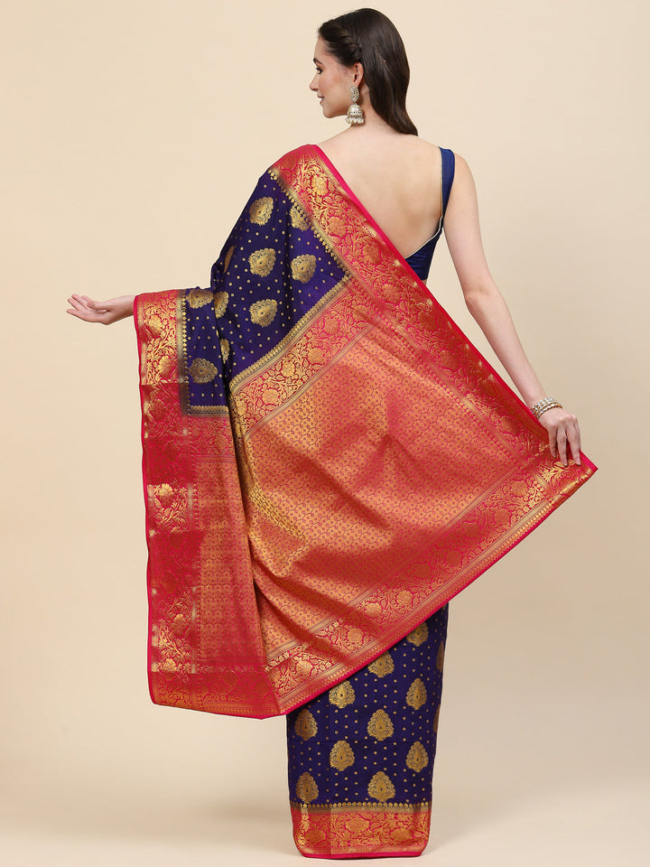 Zari Border Booti Handloom Woven Saree