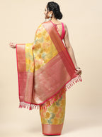 Floral Zari Jaal Cotton Woven Saree