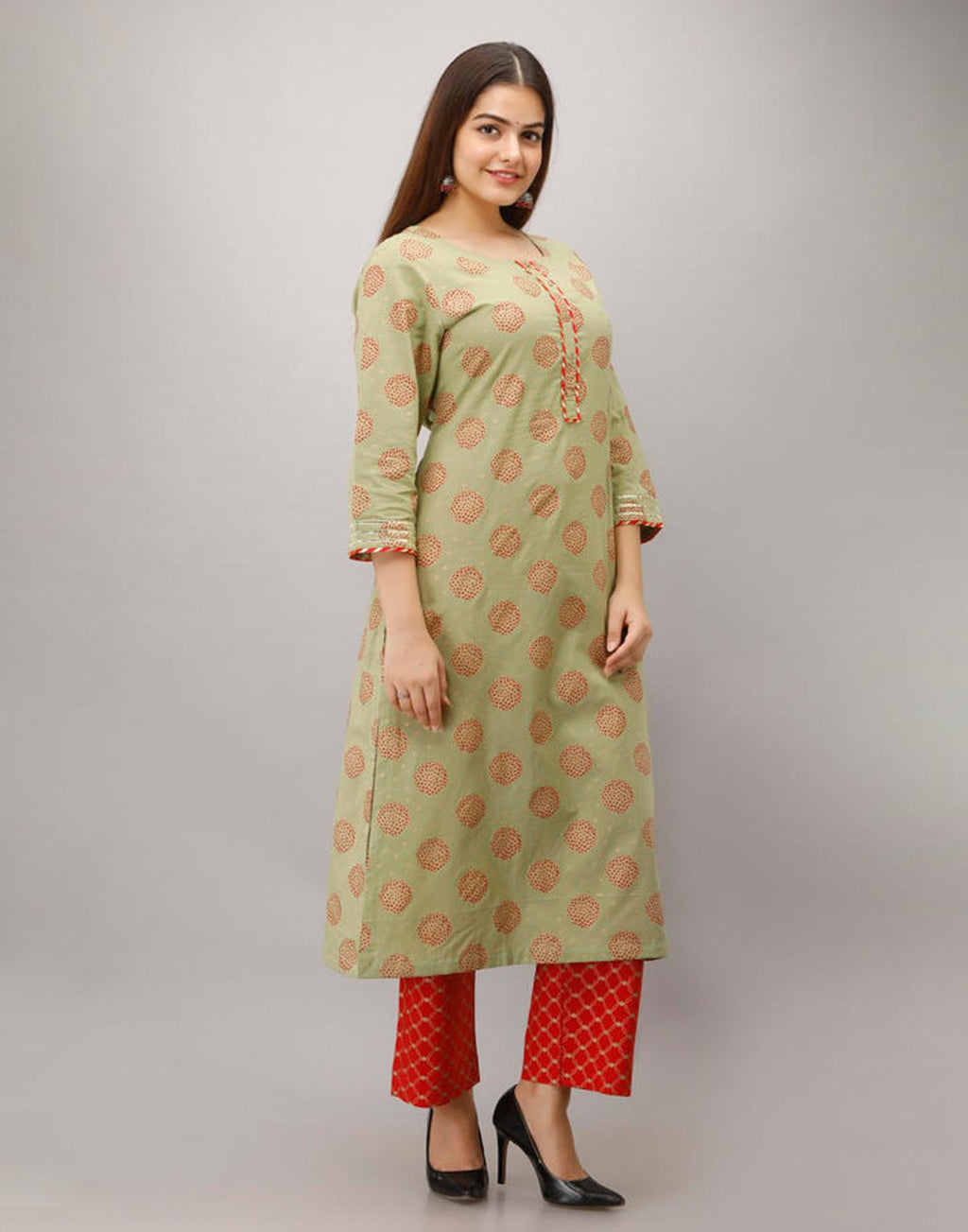 Printed Cotton Kurti With Pant