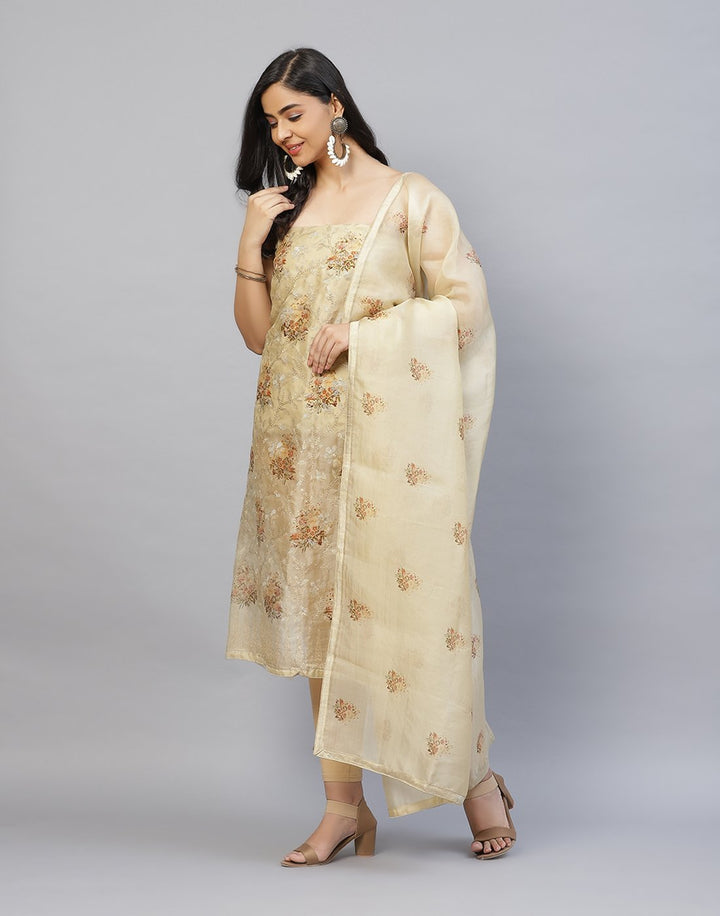 Printed Organza Kora Suit Piece
