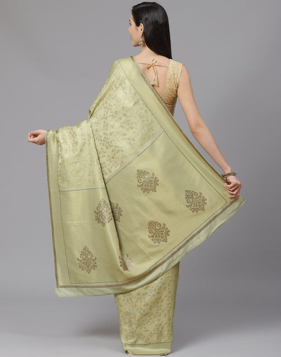 Green Banarasi Woven Saree