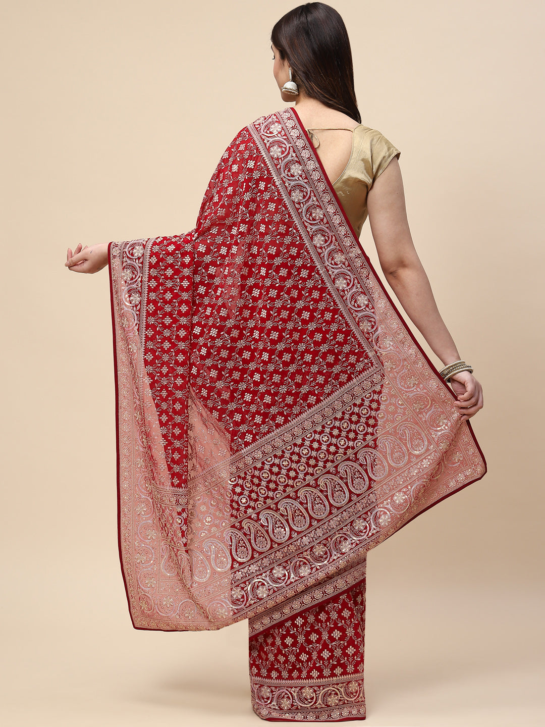 Resham Jaal Embroidered Georgette Saree