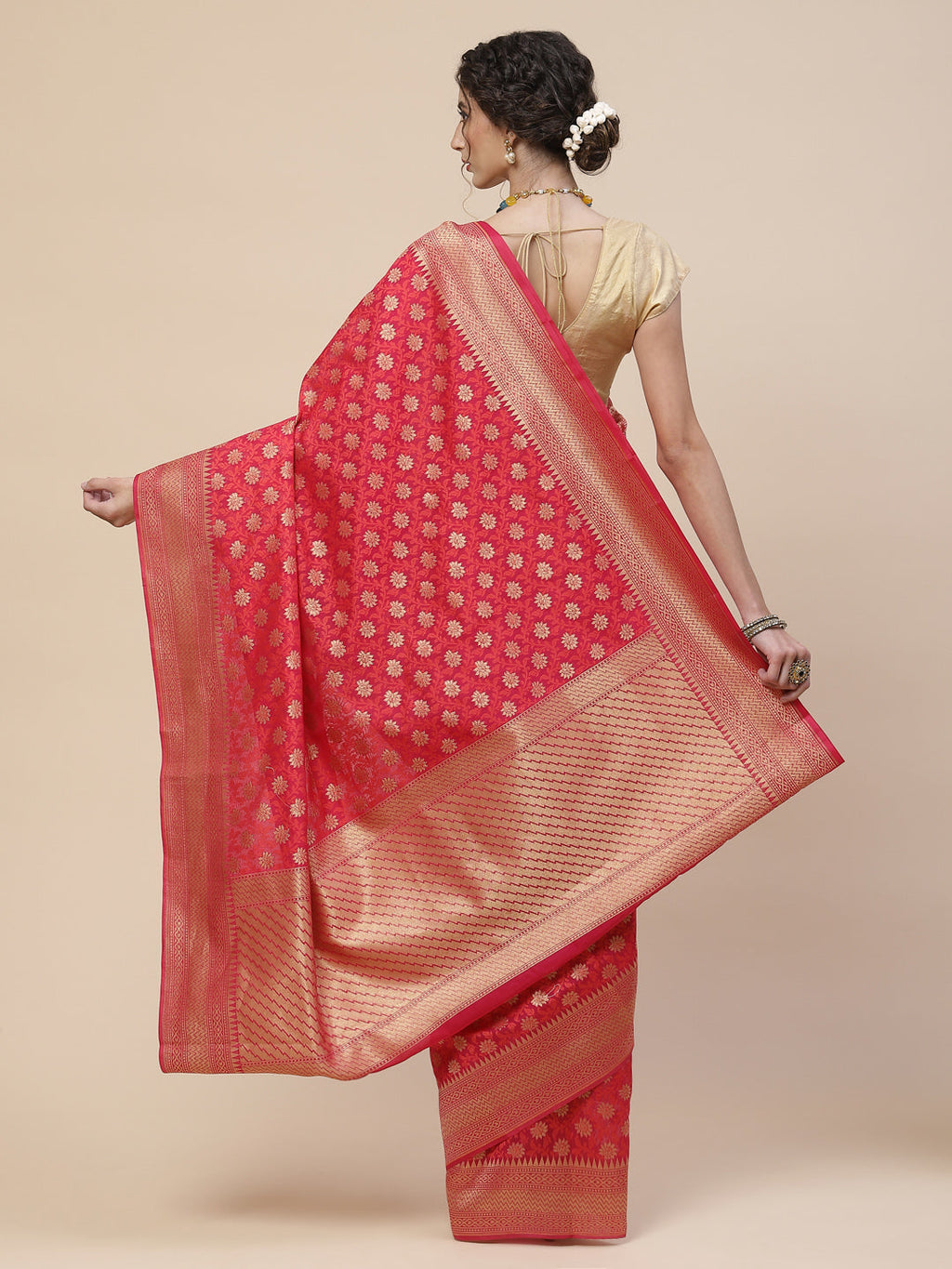 Zari Jaal Cotton Woven Saree