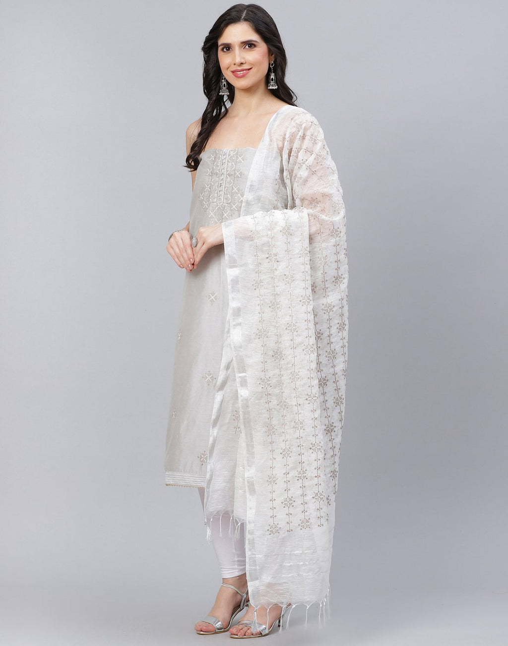 Chanderi Embroidered Suit Piece