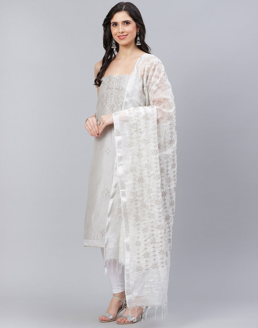 Chanderi Embroidered Suit Piece