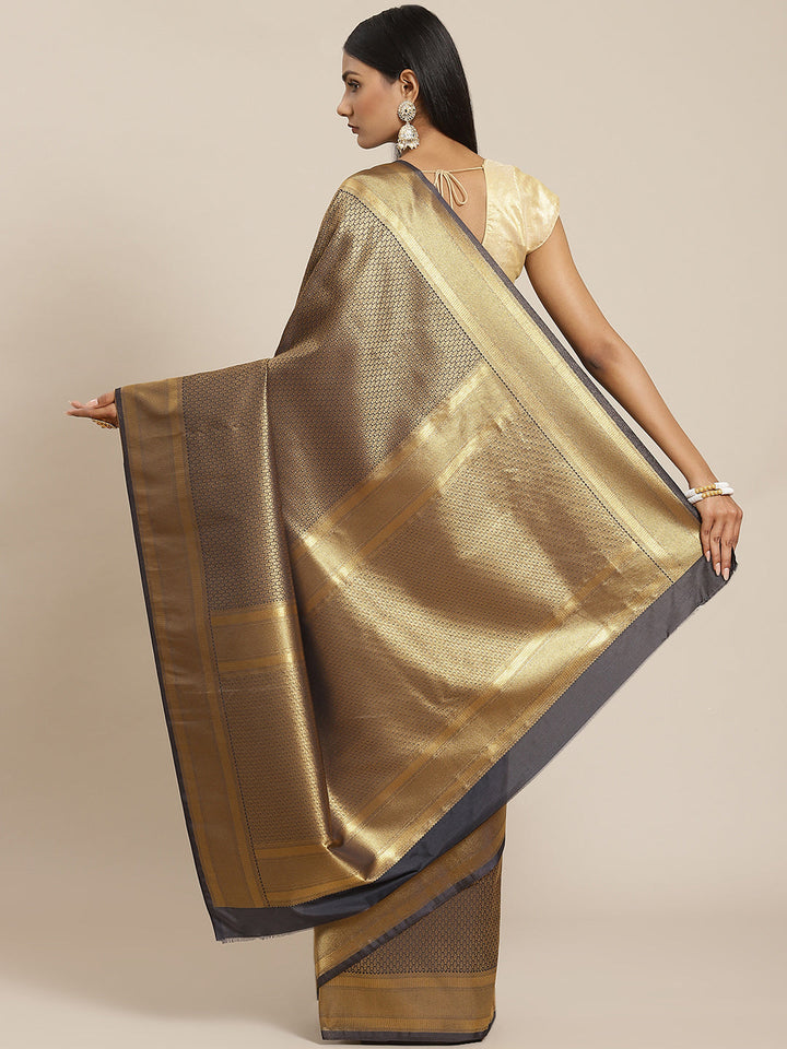 Brocade Zari Booti Art Handloom Woven Saree
