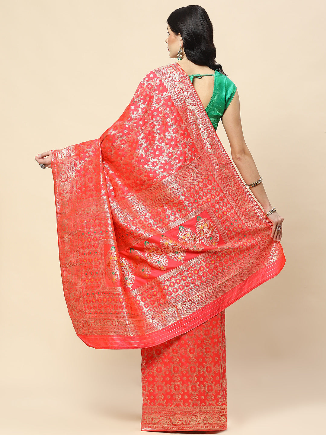Zari Jaal Woven Art Silk Banarsi Saree