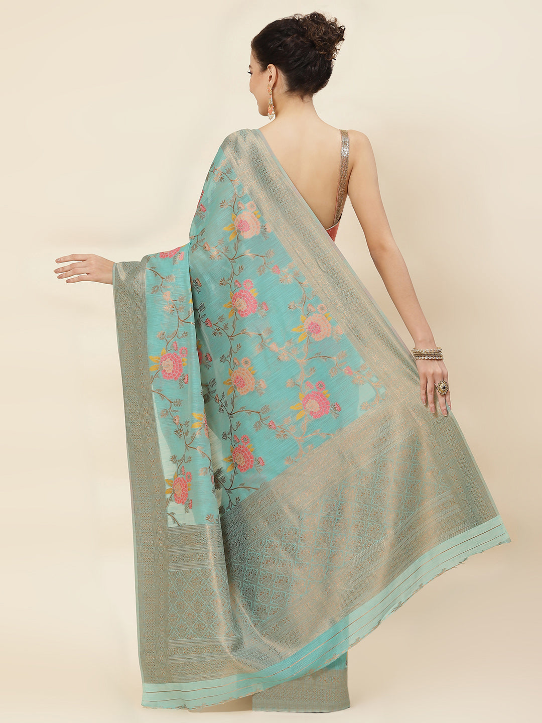 Zari Jaal Woven Cotton Saree