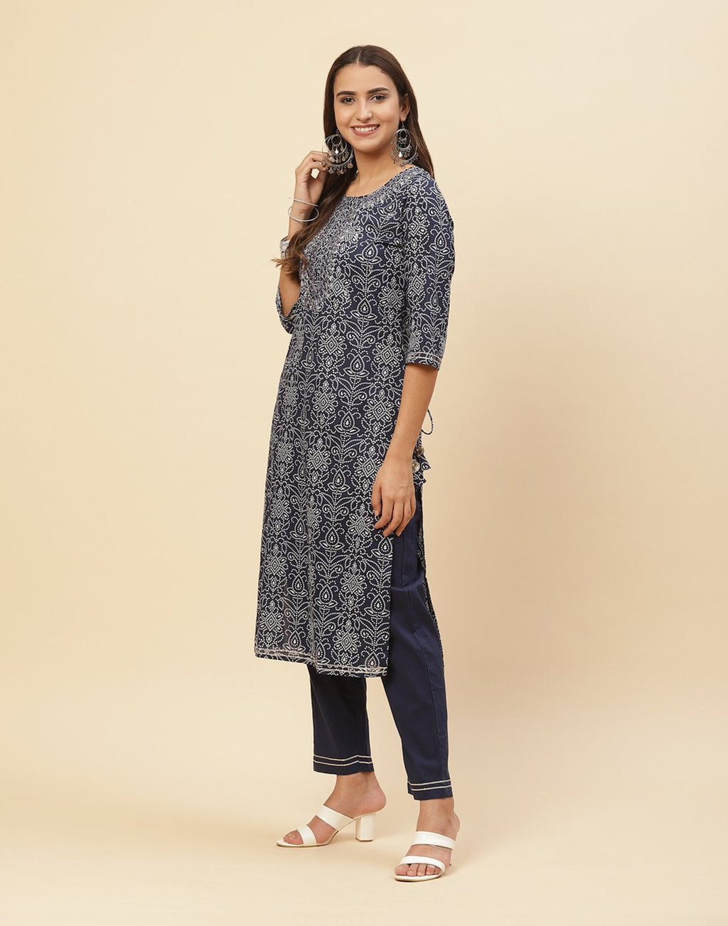 Embroidered Cotton Kurti With Pant