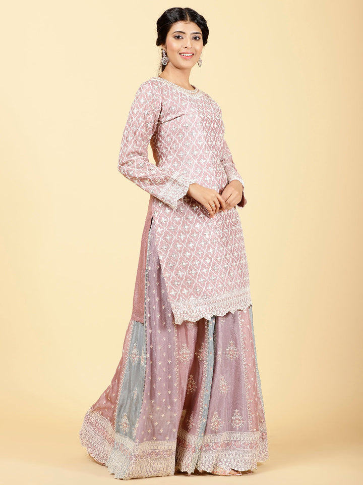 Sequin Embroidered Crepe Choli With Lehenga &amp; Dupatta