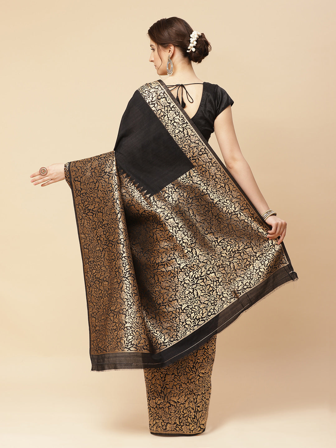 Brocade Zari Jaal Art Handloom Woven Saree