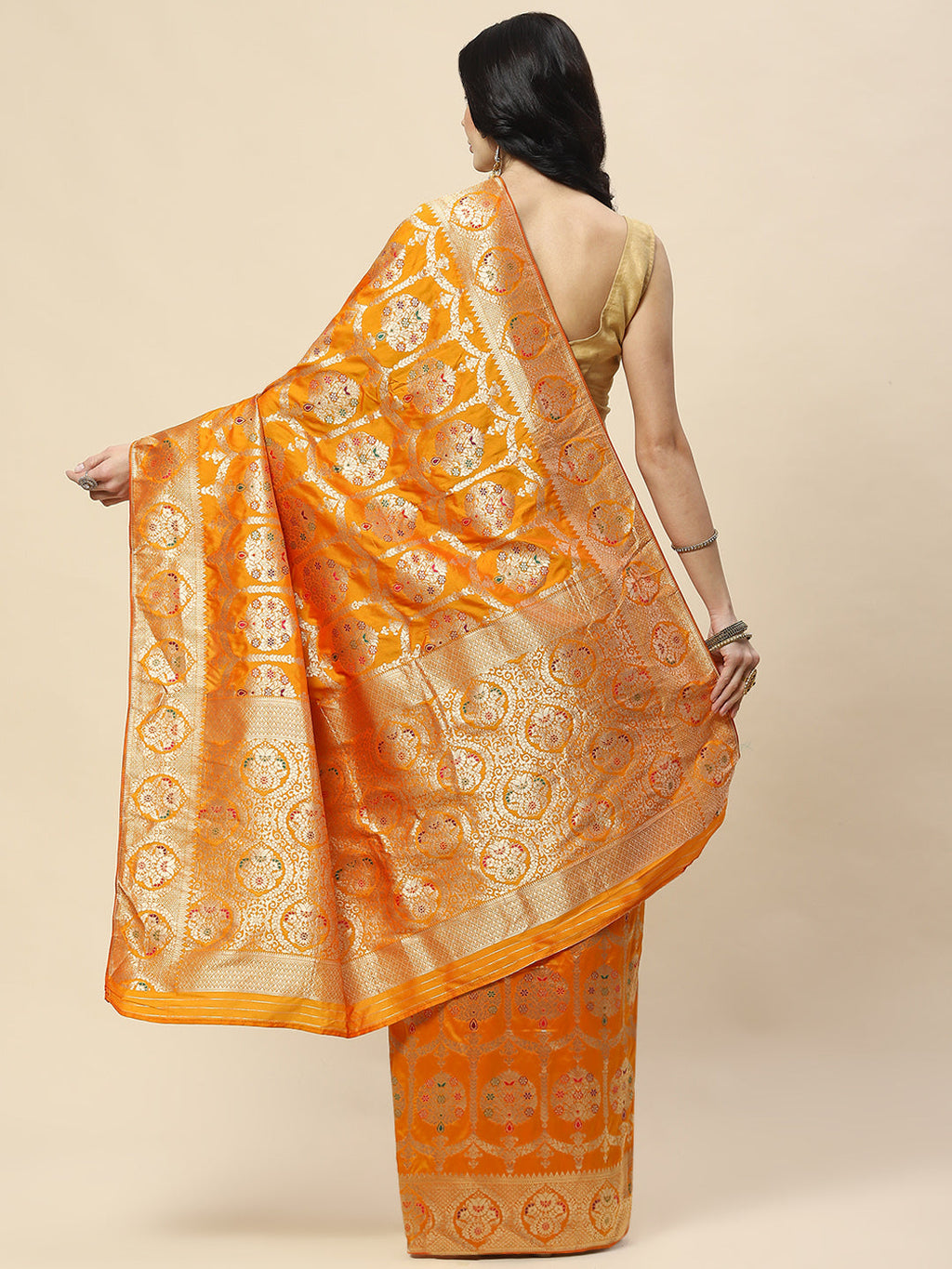 Zari Jaal Woven Art Silk Banarsi Saree