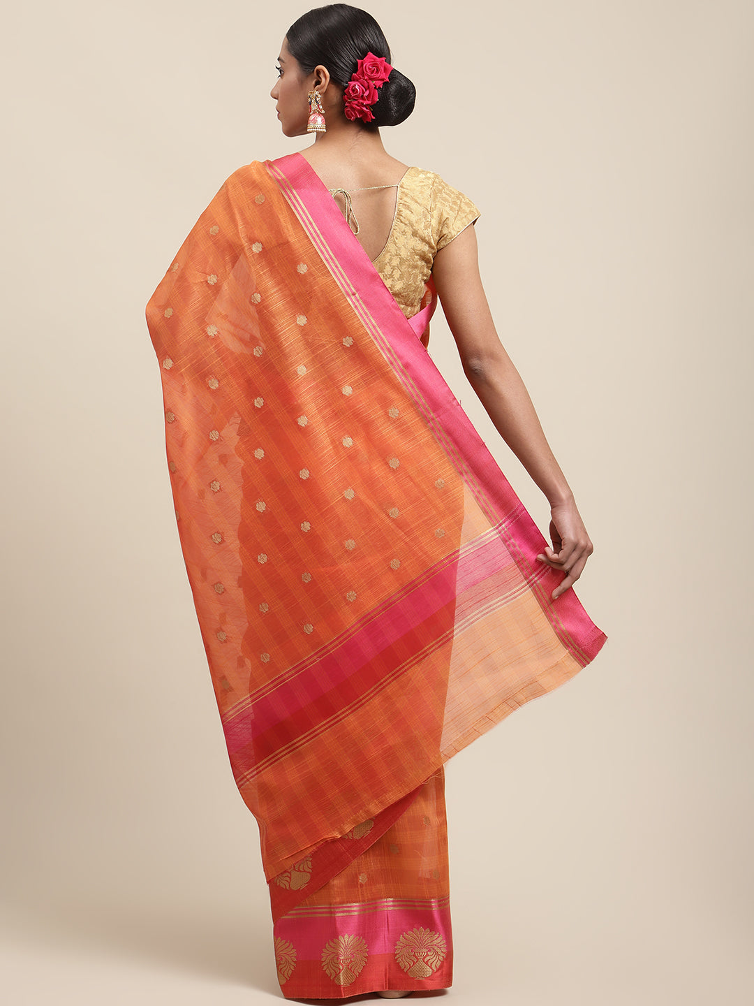 Zari Border Cotton Woven Saree