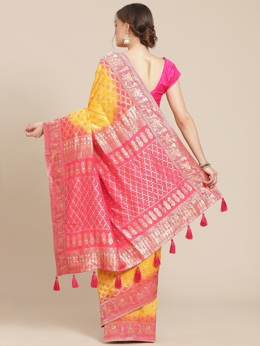 Bandhani Banarasi Woven Saree