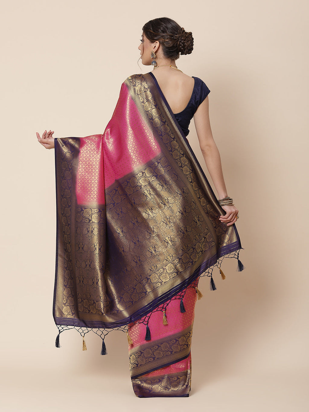 Brocade Zari Jaal Art Handloom Woven Saree