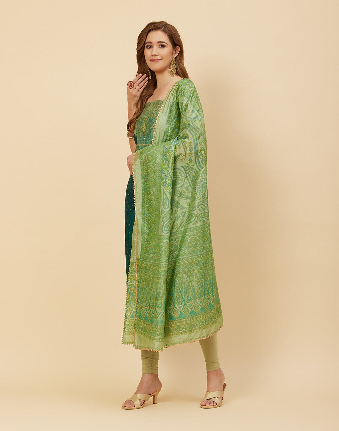 Printed Chanderi Suit Piece