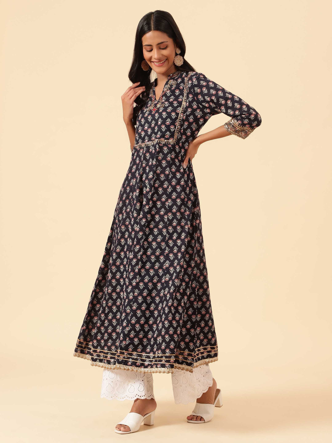 Floral Printed Cotton Kurta