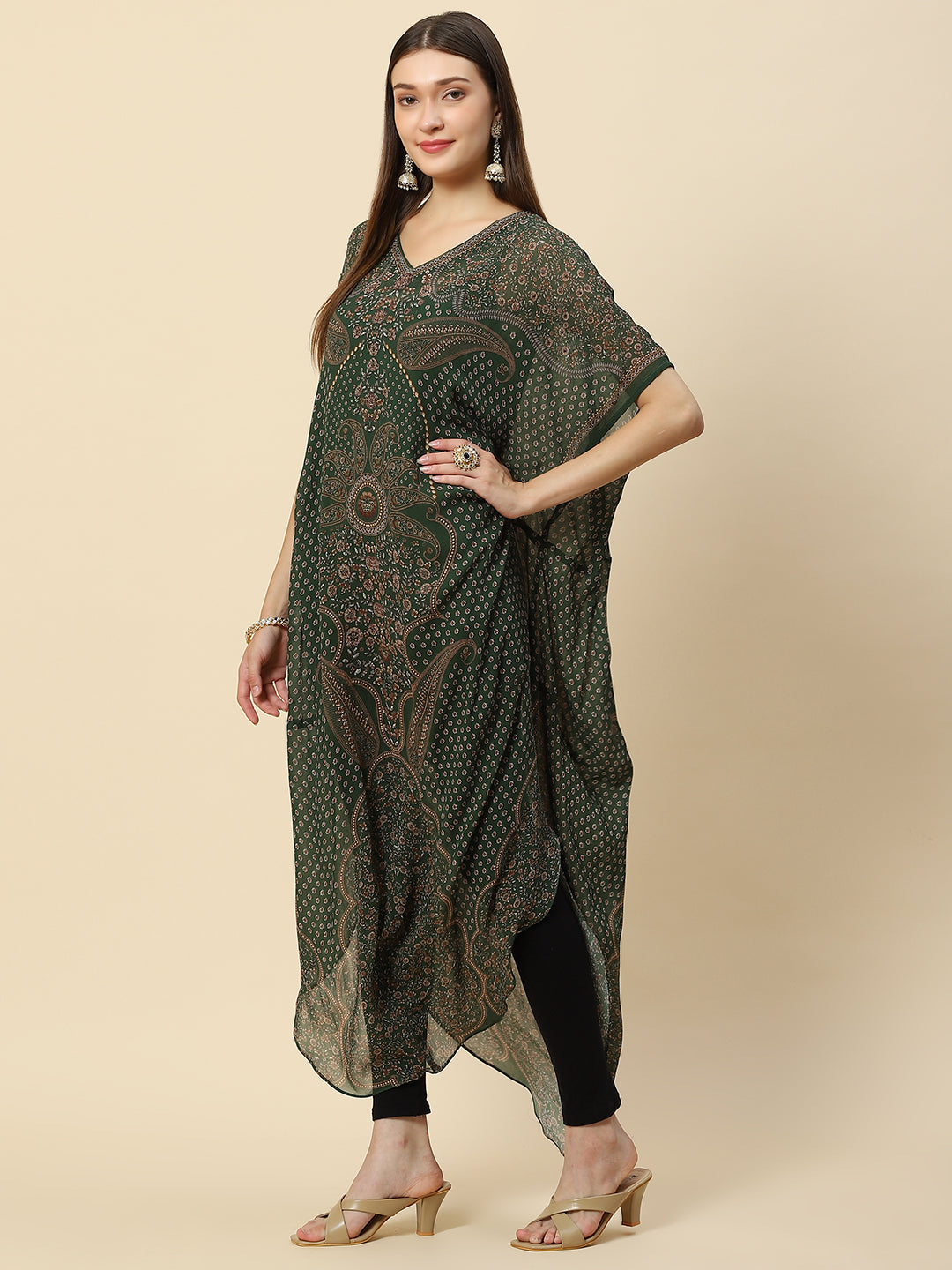 Digital Printed Georgette Kaftan Kurta