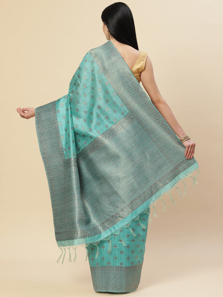 Zari Booti Tussar Woven Saree