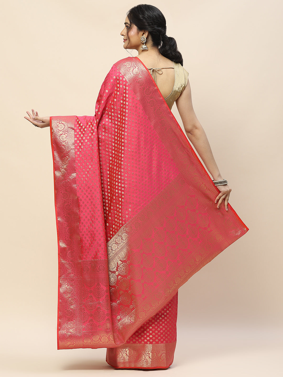 Zari Booti Woven Art Silk Banarsi Saree