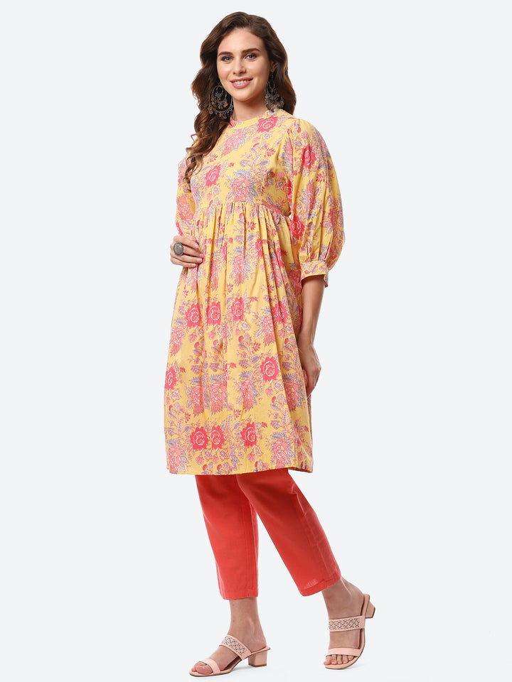 Floral Printed Cotton Kurti