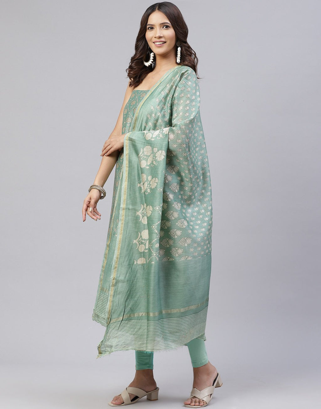 Fine Chanderi Printed Suit Piece