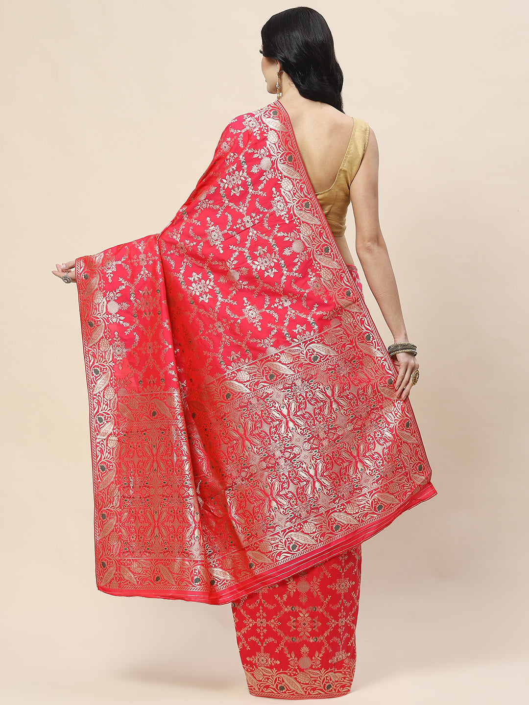 Zari Jaal Woven Art Silk Banarsi Saree